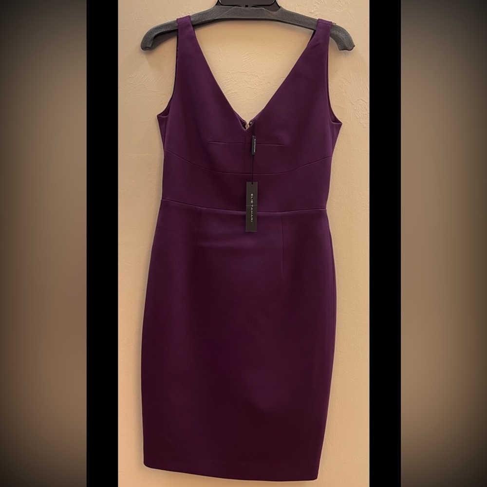 NWT Elie Tahari Purple Sleeveless v neck sheath Dress